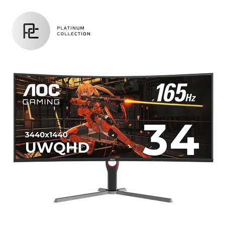 AOC CU34G10X 34 2K WQHD (3440 x 1440) 165Hz Curved Screen Gaming Monitor