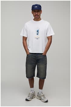 White Regular Boxy Lake Como Print T-Shirt