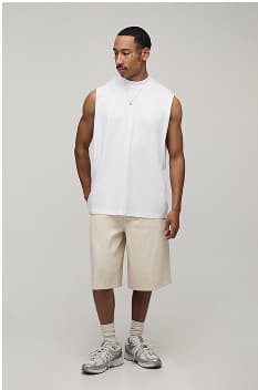White Oversized Amalfi Print Tank