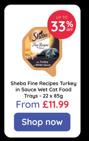 Sheba Fine Recipes Wet Cat Food Tray Turkey in White Sauce 85g
