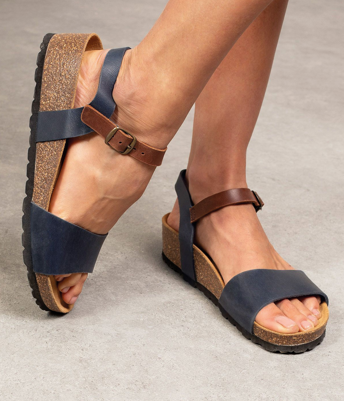 Low Wedge Ankle Strap Sandals