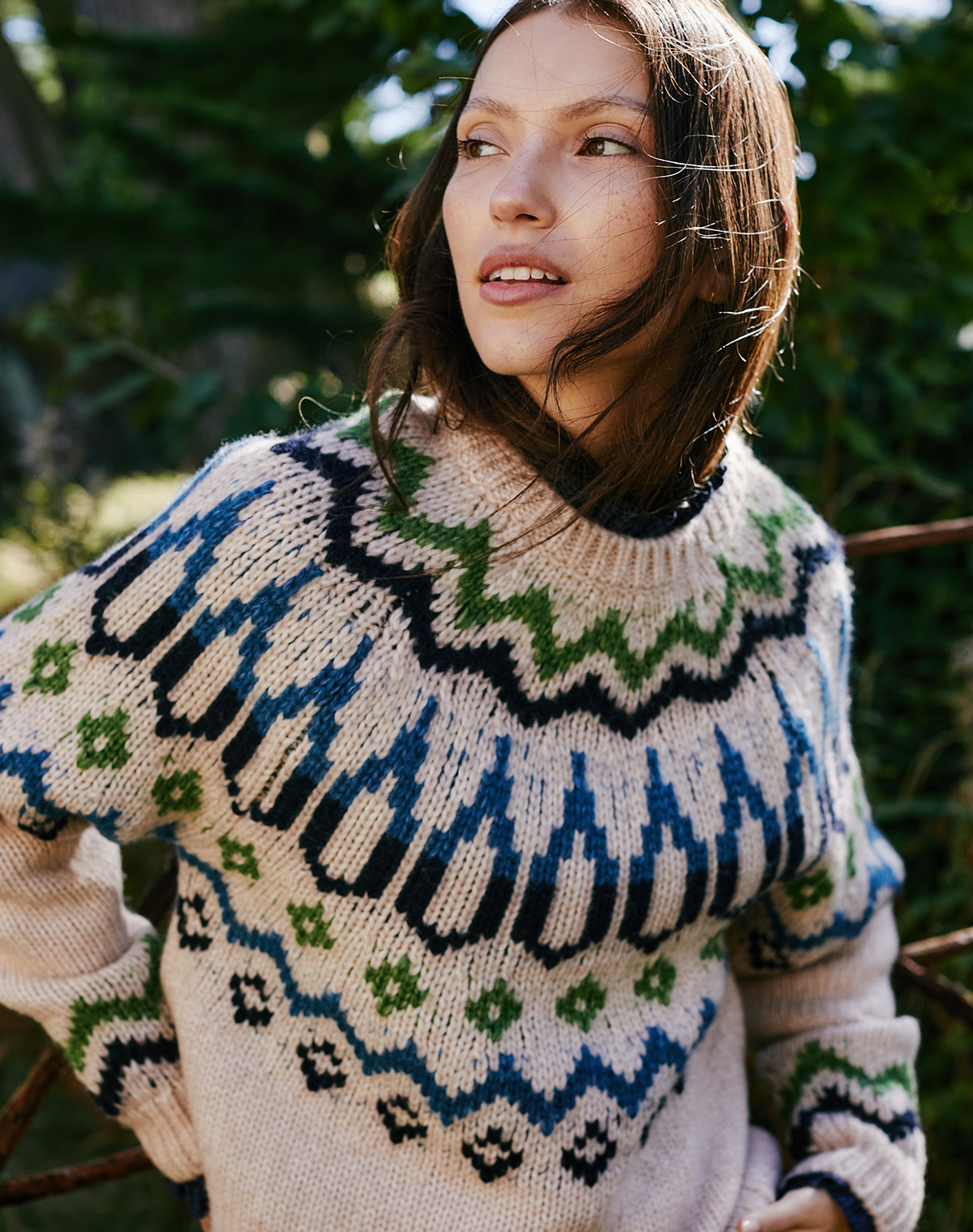 Luxe Fair Isle Yoke Crew Neck Jumper