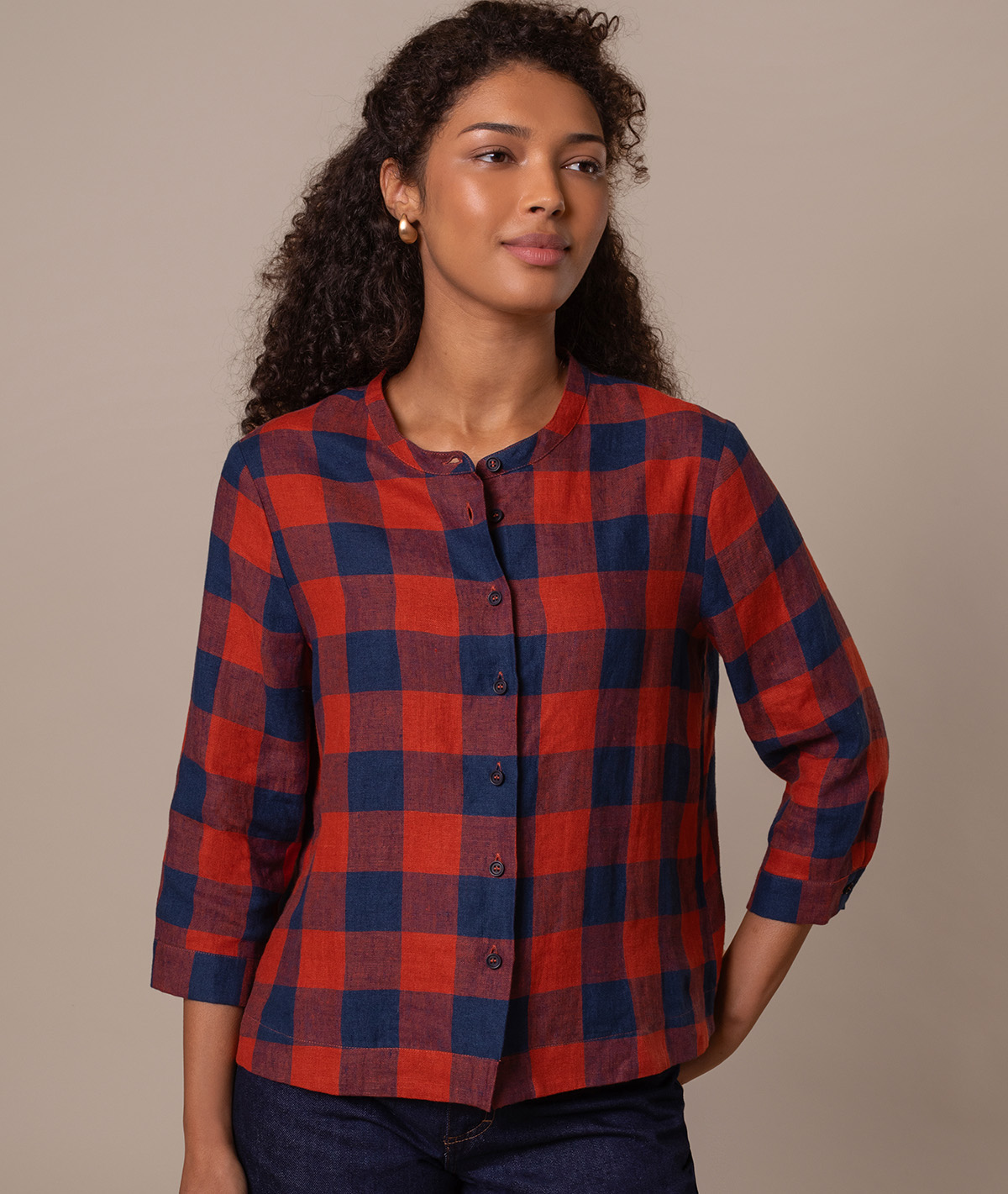 Check Swing Blouse