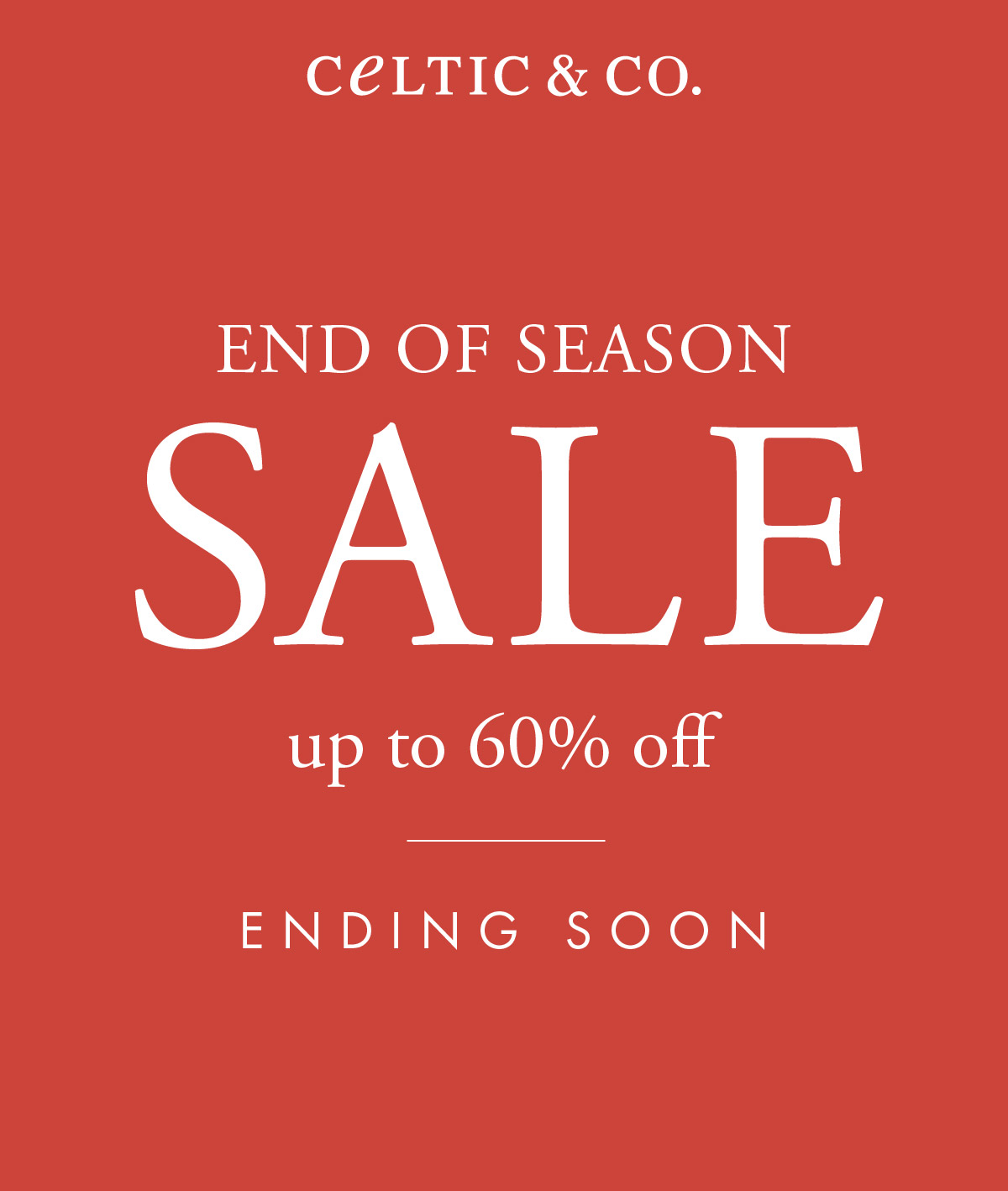 End of Season Sale - up to 60% off
