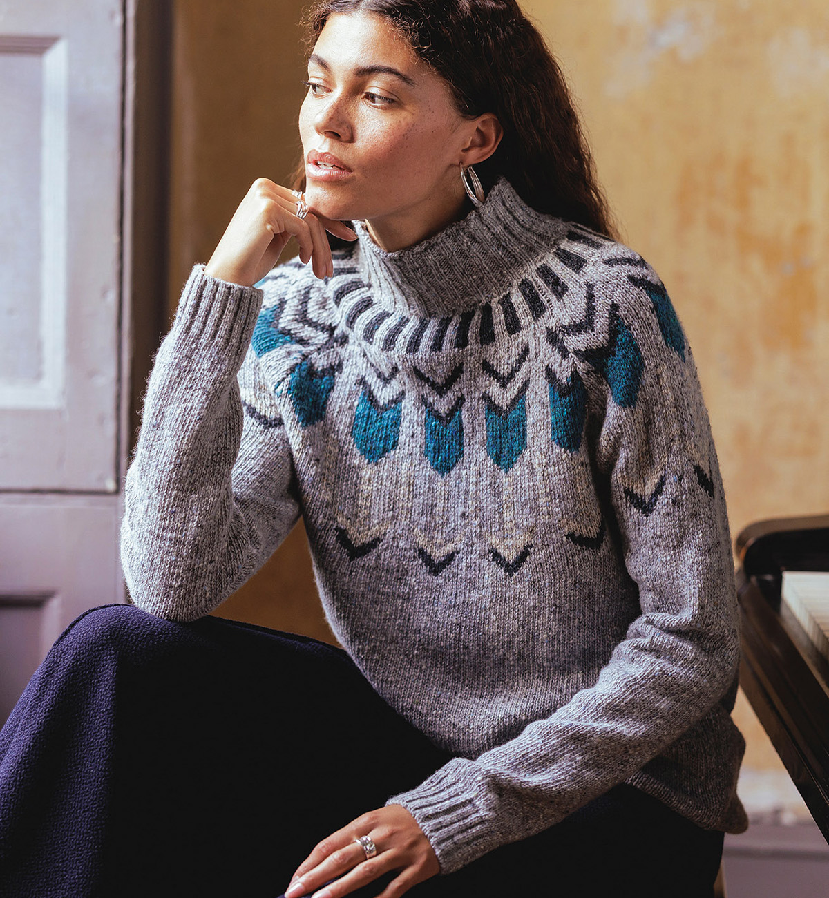 Fair Isle Funnel Neck Jumper