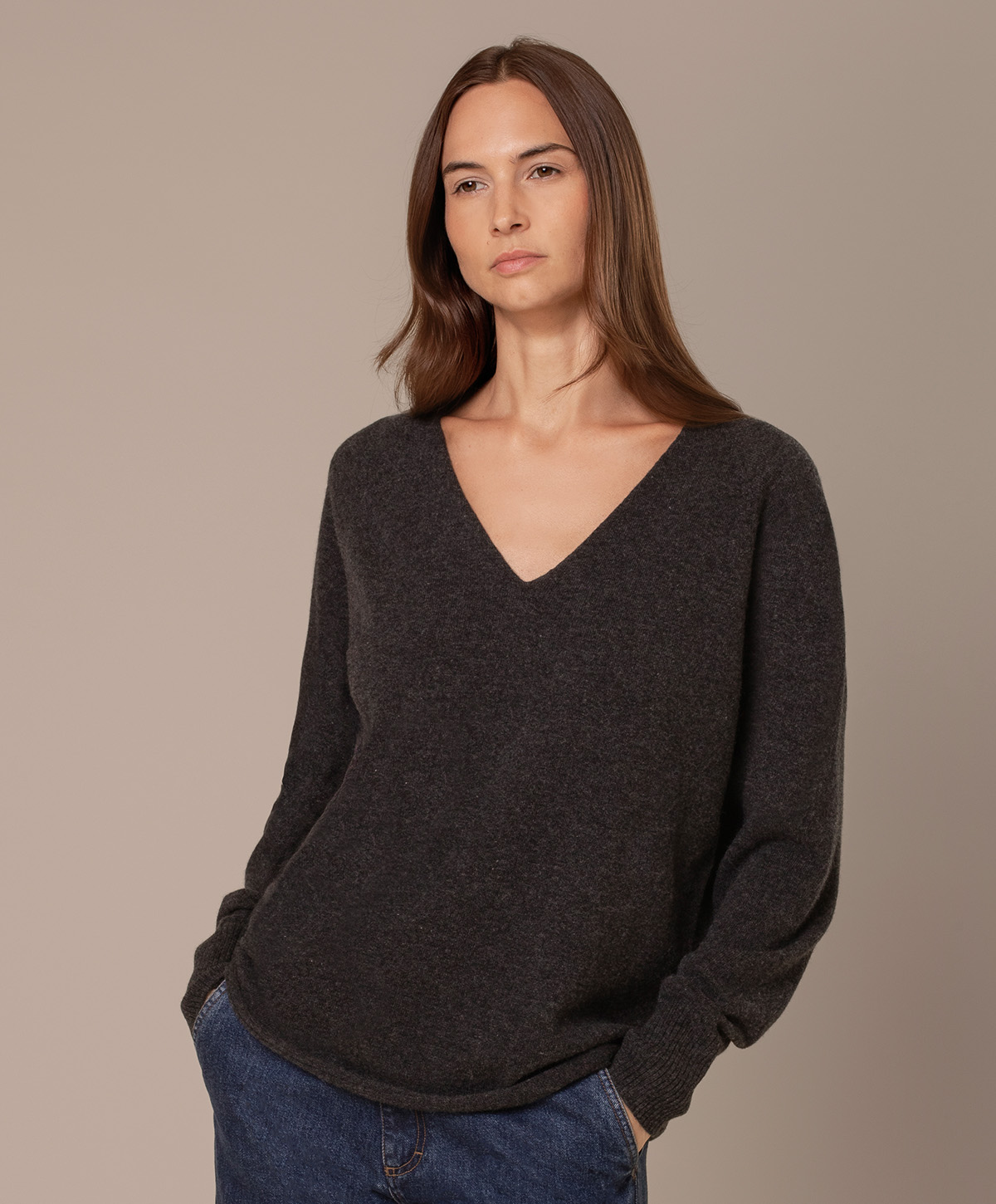 Supersoft Slouch V Neck Jumper