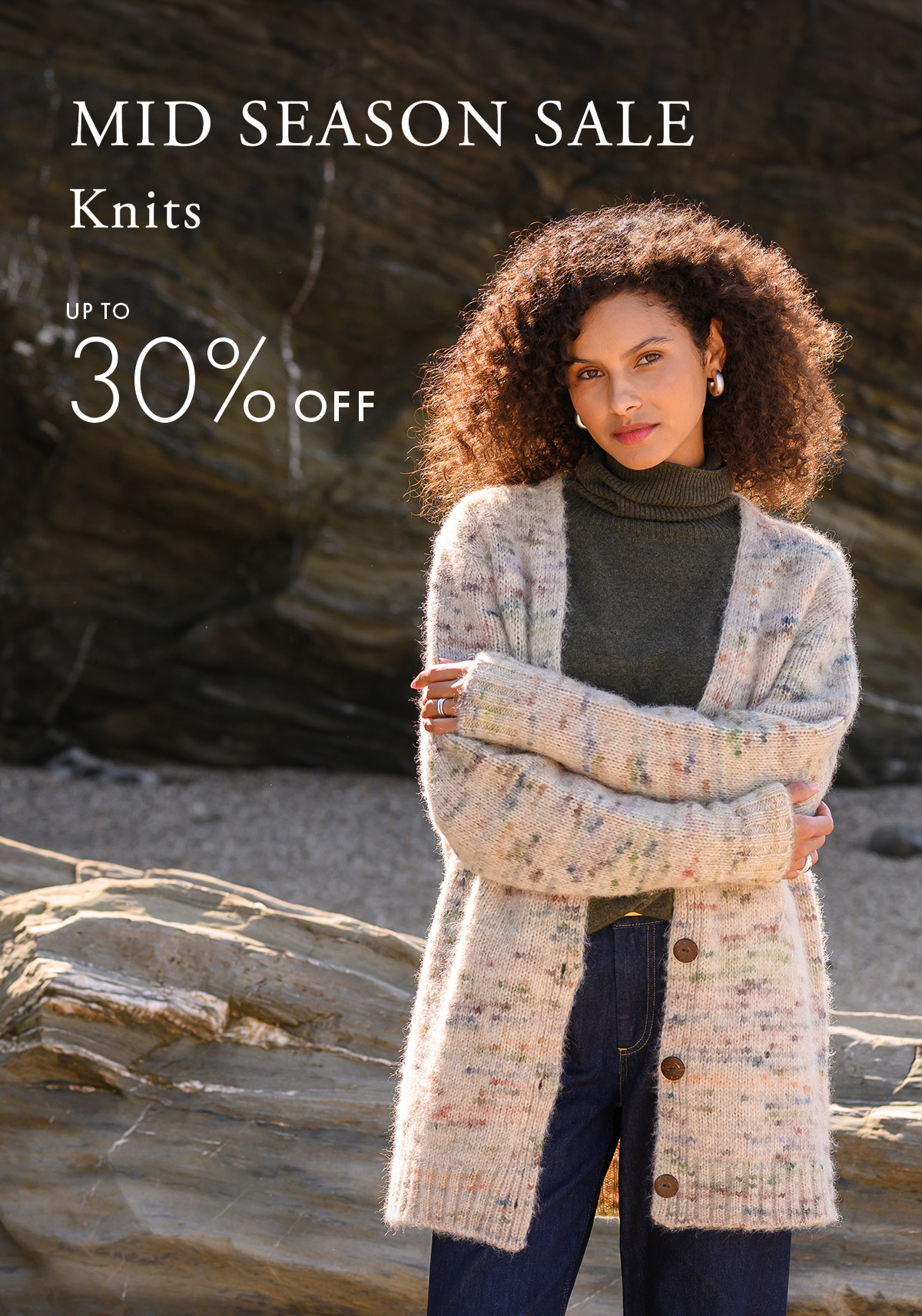 Mid Season Sale, Knits. Image: Slouch Longline Cardigan