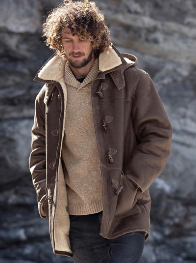 Men's Sheepskin Celtic Duffle Coat