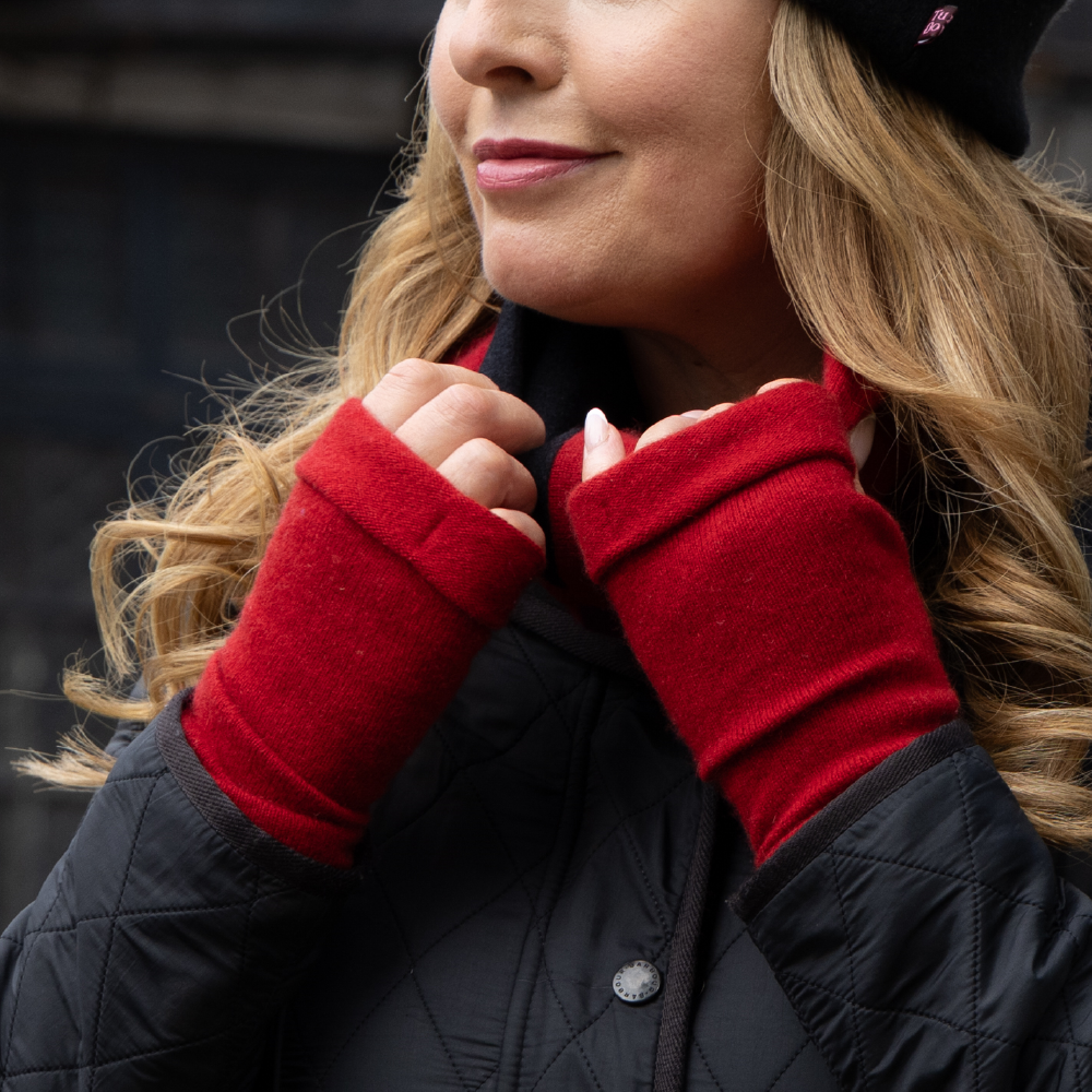 Red Fingerless Gloves