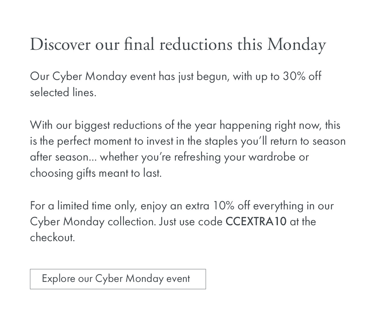 Discover our final reductions this Monday