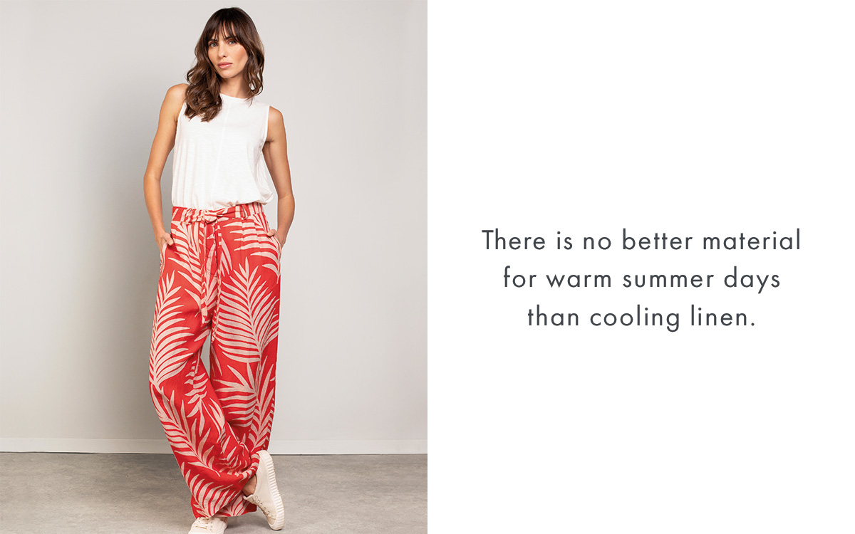 Linen Self Tie Wide Leg Trousers