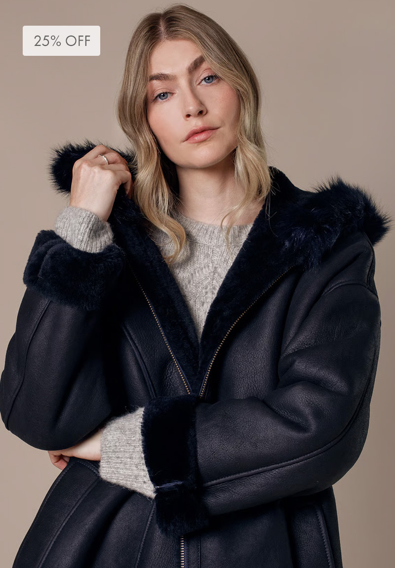 Drawcord Detail Hooded Coat