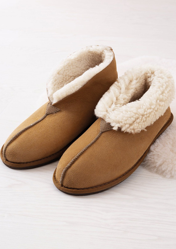 Men's Sheepskin Bootee Slippers