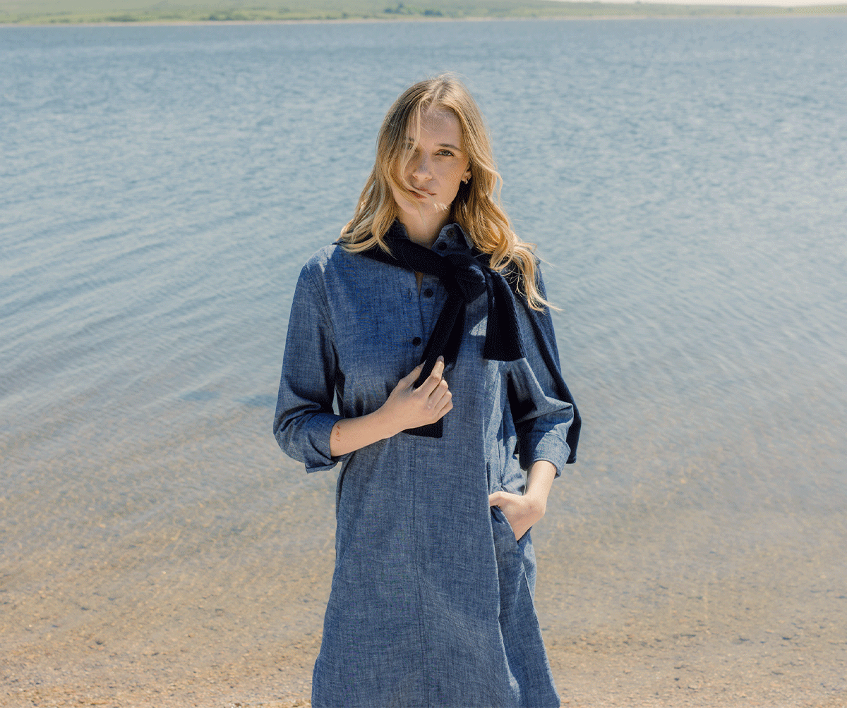 Textured Knee Length Dress