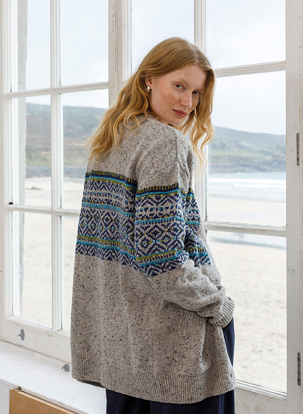 Donegal Fair Isle Boyfriend Cardigan