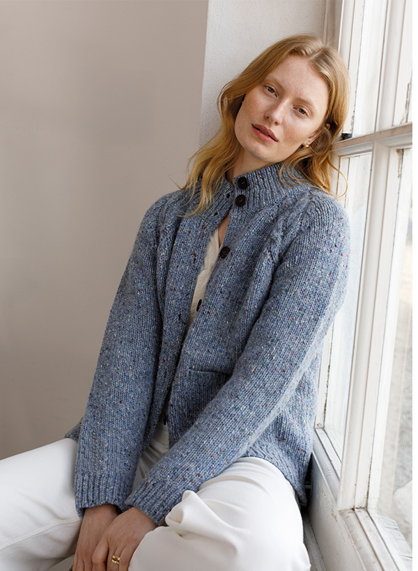Donegal Funnel Neck Cardigan