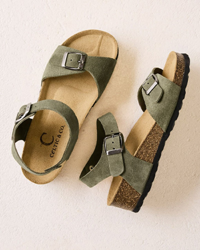 Low Wedge Double Buckle Sandals