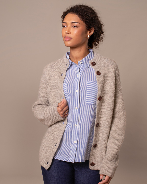 British Wool Moss Stitch Cardigan