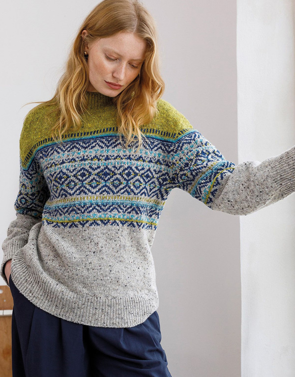 Donegal Fair Isle Colourblock Jumper