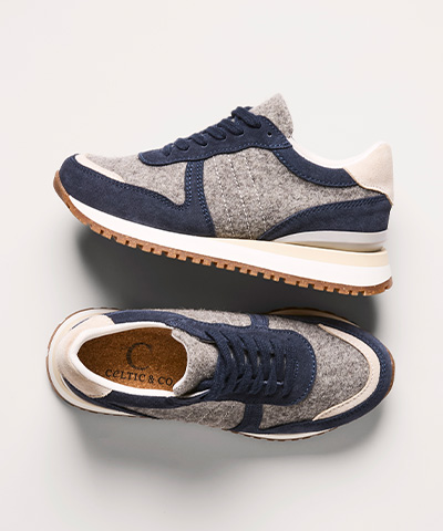 Wool Panel Trainer (navy/grey)