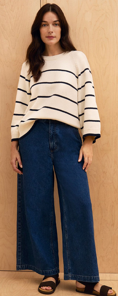 Raglan Crop Sleeve Crew Jumper