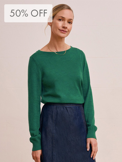 Merino Fine Knit Boat Neck Jumper