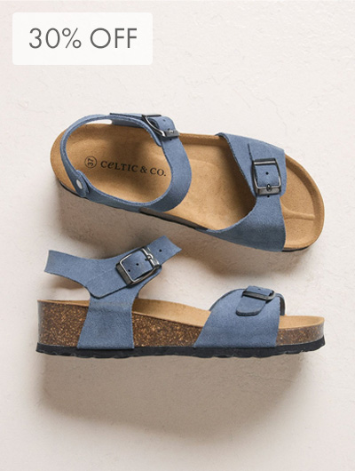 Low Wedge Double Buckle Sandals