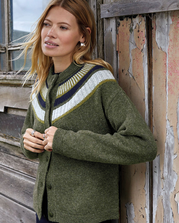 Shetland Statement Yoke Cardigan