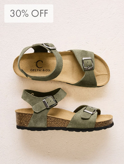 Low Wedge Double Buckle Sandals