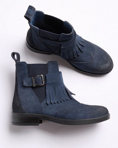 Brogued Strap Detail Chelsea Boots