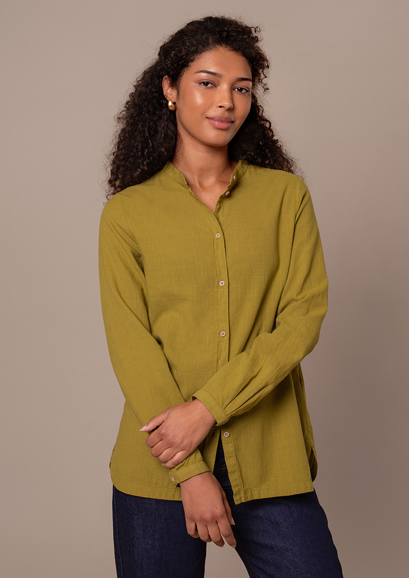 Textured Pleat Back Shirt