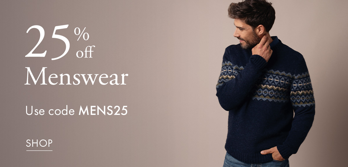 25% off Menswear - use code MENS25