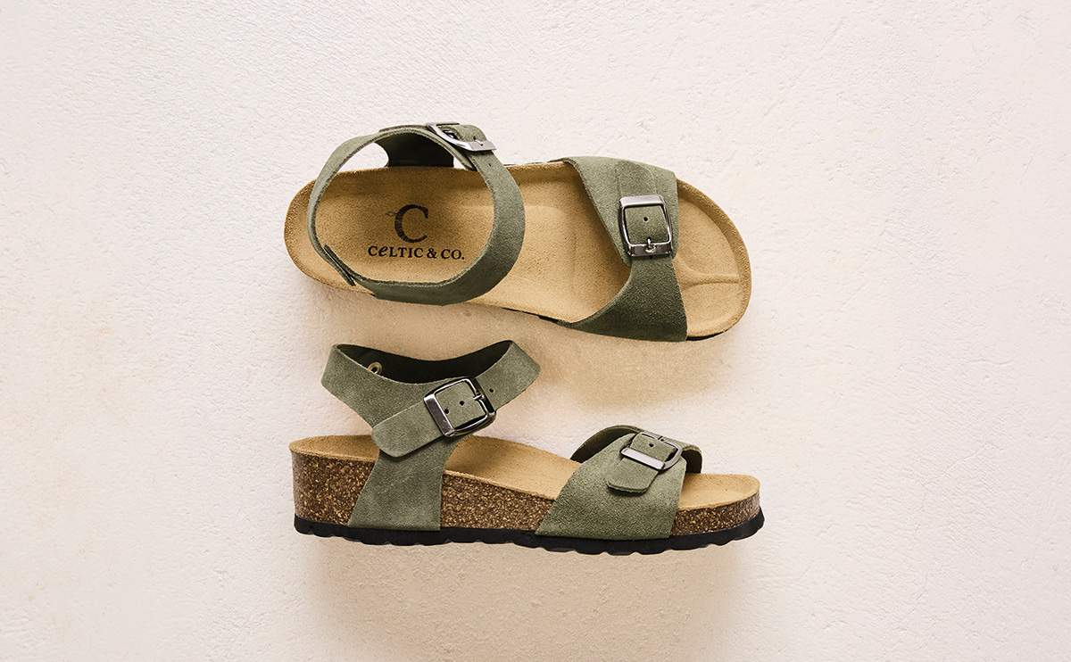 Low Wedge Double Buckle Sandal
