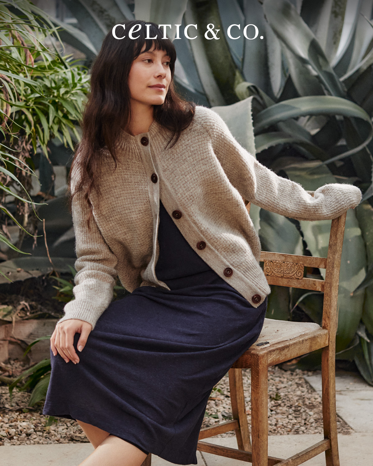 British Wool Moss Stitch Cardigan (undyed taupe)