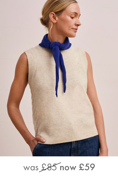 Lambswool Cable Detail Tank (oatmeal)