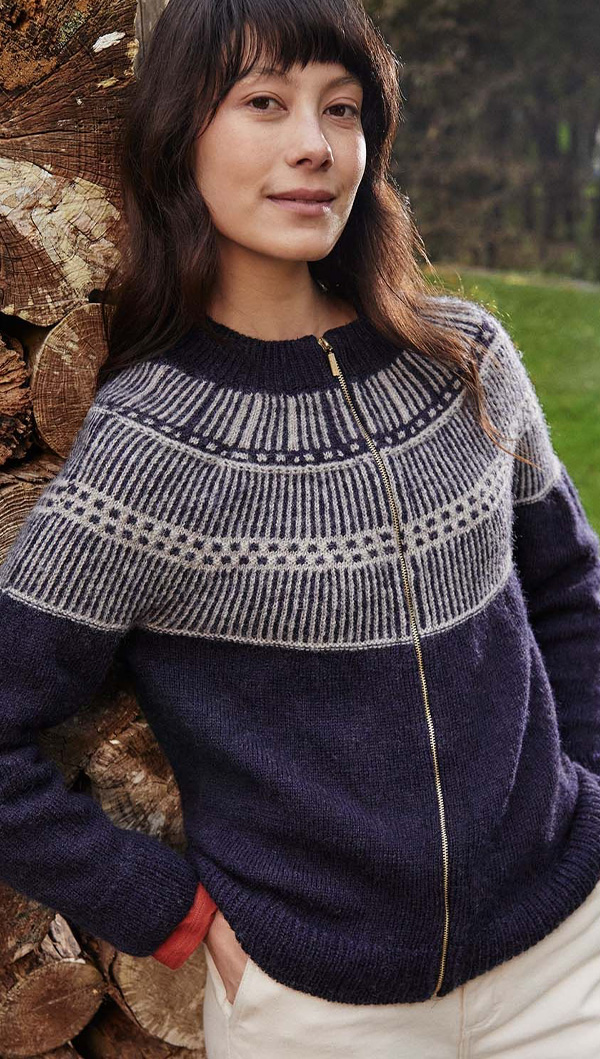 British Wool Yoke Stitch Cardigan