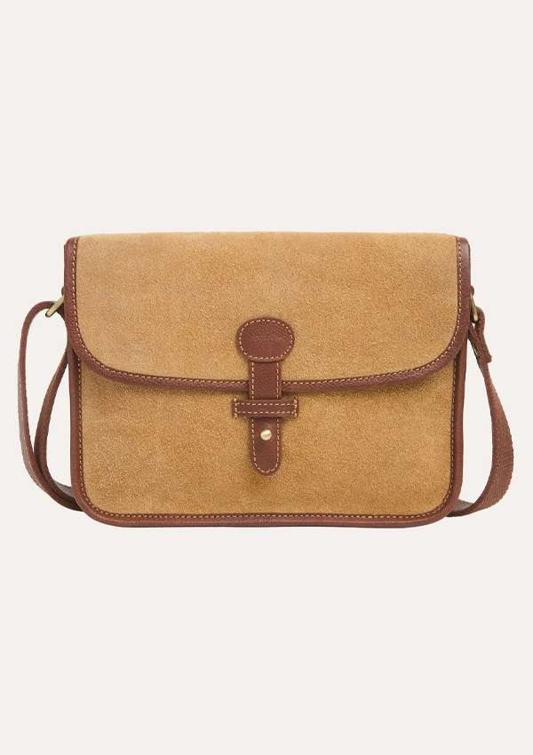 Suede Stud Strap Cross Body Bag