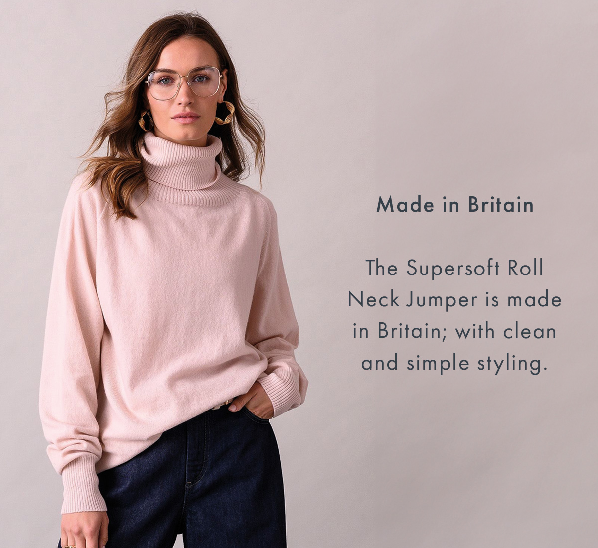 Supersoft Slouch Roll Neck Jumper