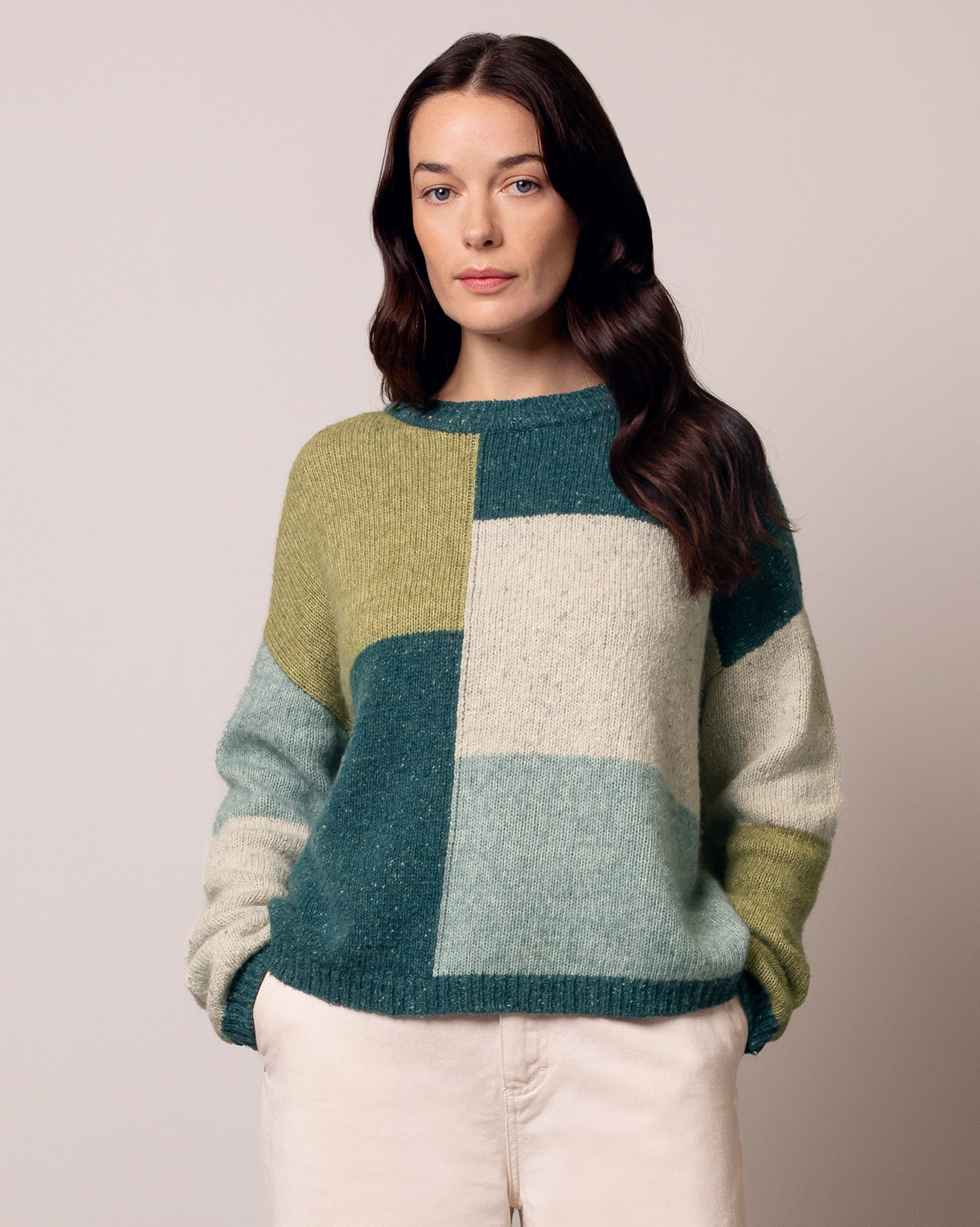 Colourblock Intarsia Jumper