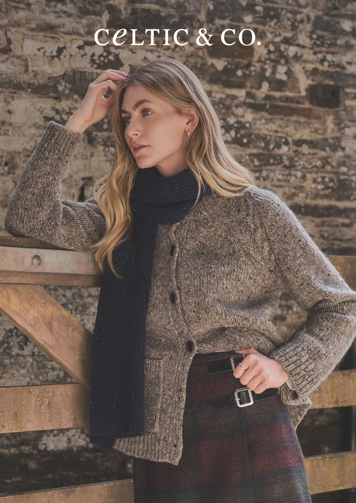 Donegal Funnel Neck Cardigan