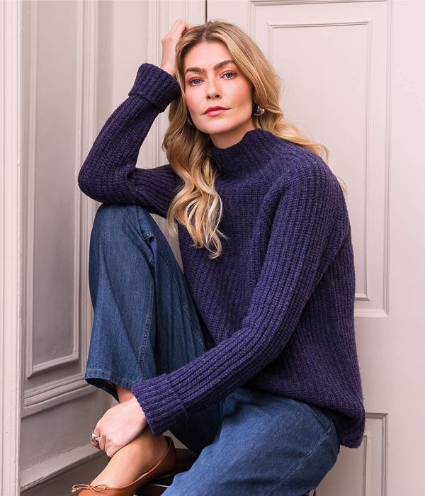 Fisherman's Rib Funnel Neck Jumper