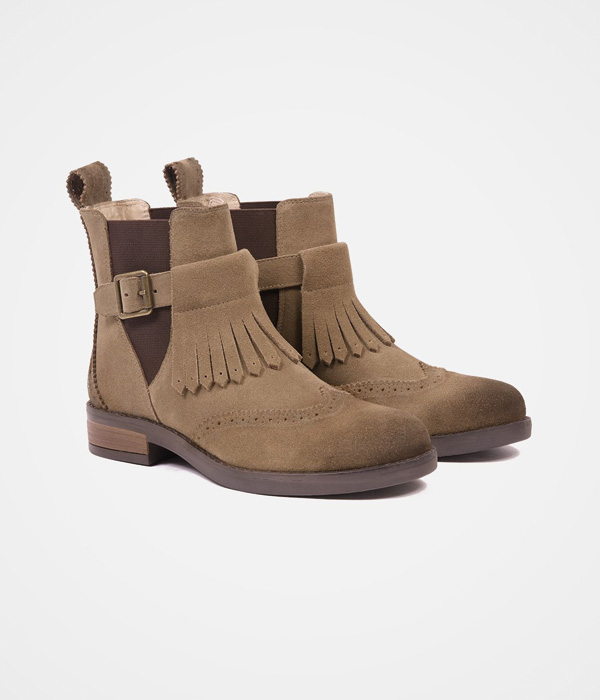 Brogued Strap Detail Chelsea Boots