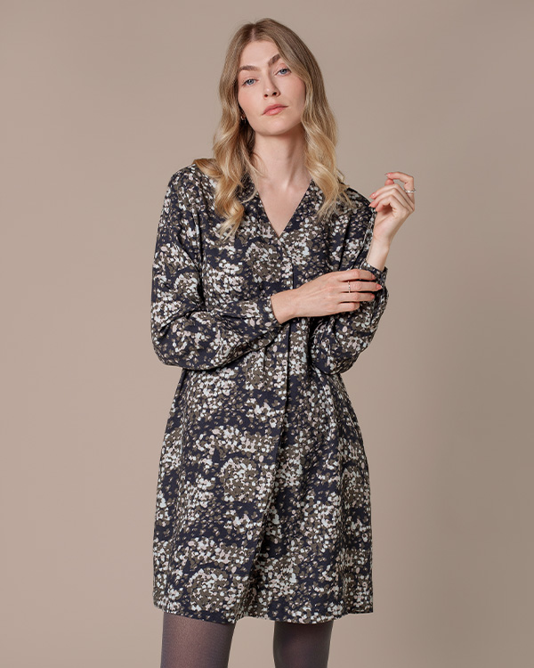 Pleat Detail Knee Length Dress
