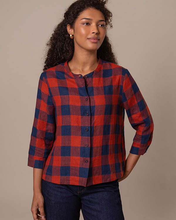 Check Swing Blouse