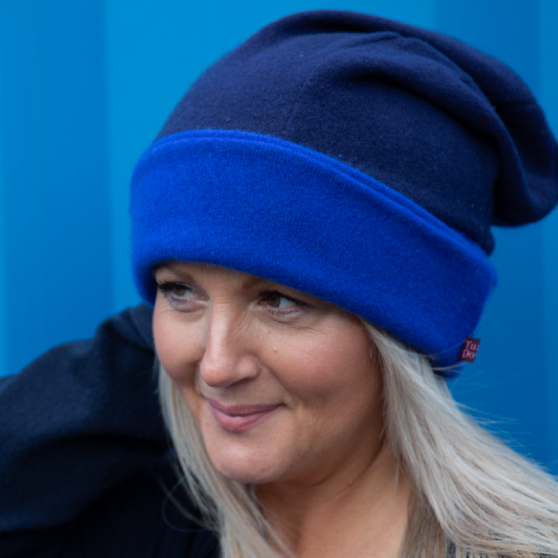 Blue Mix Slouch Beanies