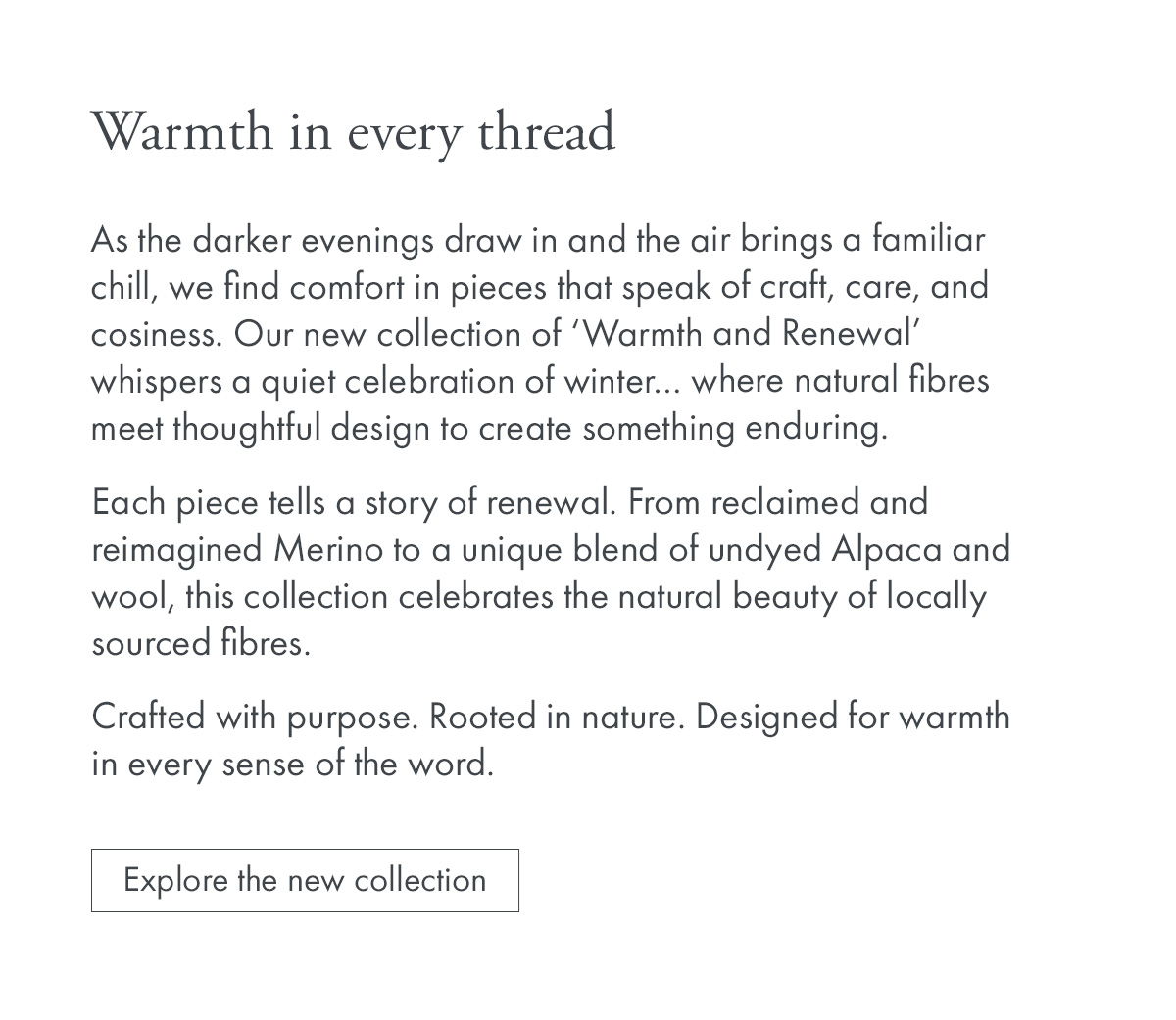Warmth in every thread