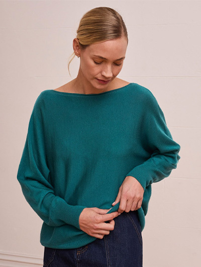 Merino Blend Fine Knit Dolman Jumper