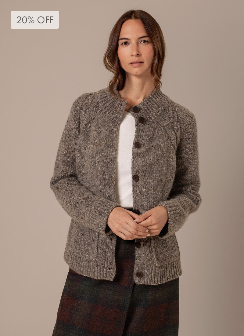 Donegal Funnel Neck Cardigan
