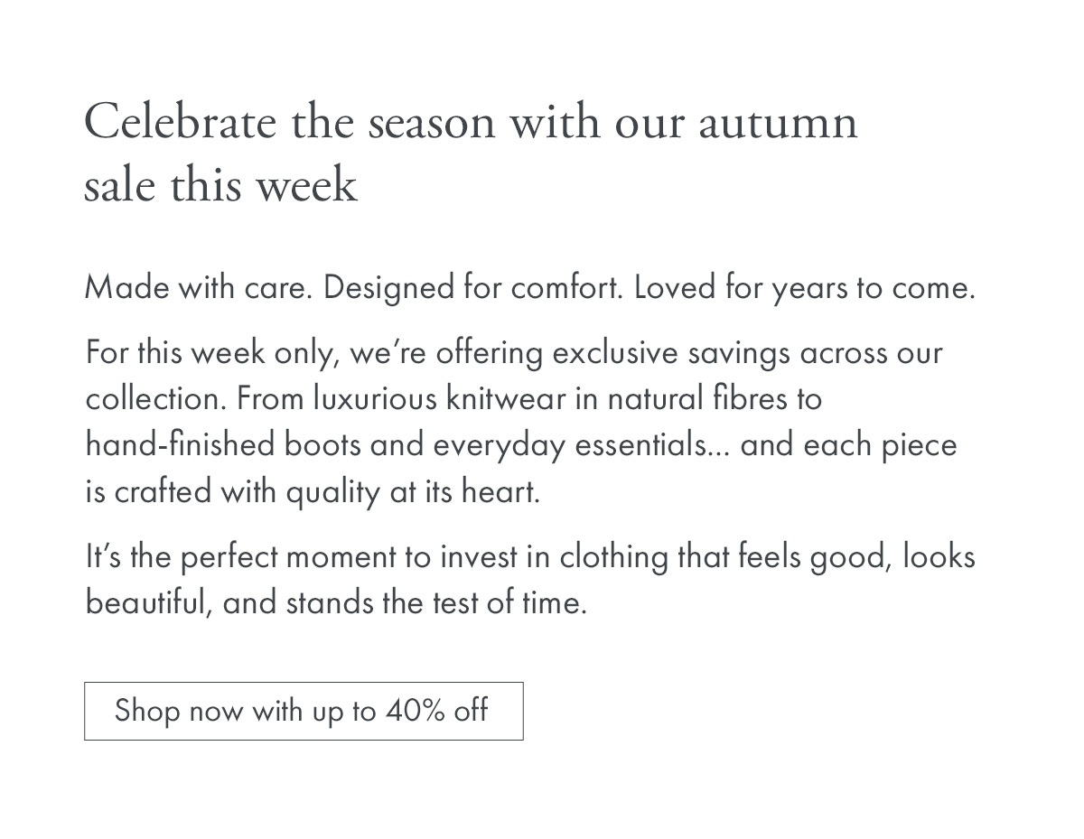 Celebrate the season with our autumn sale this week
