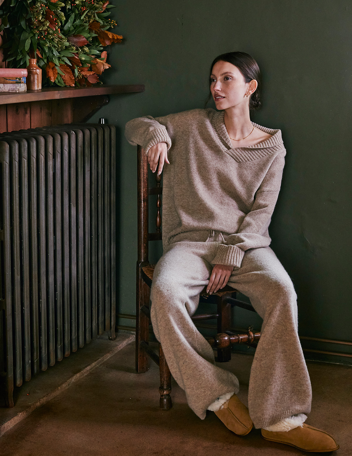 Flecked Wide Leg Jogger